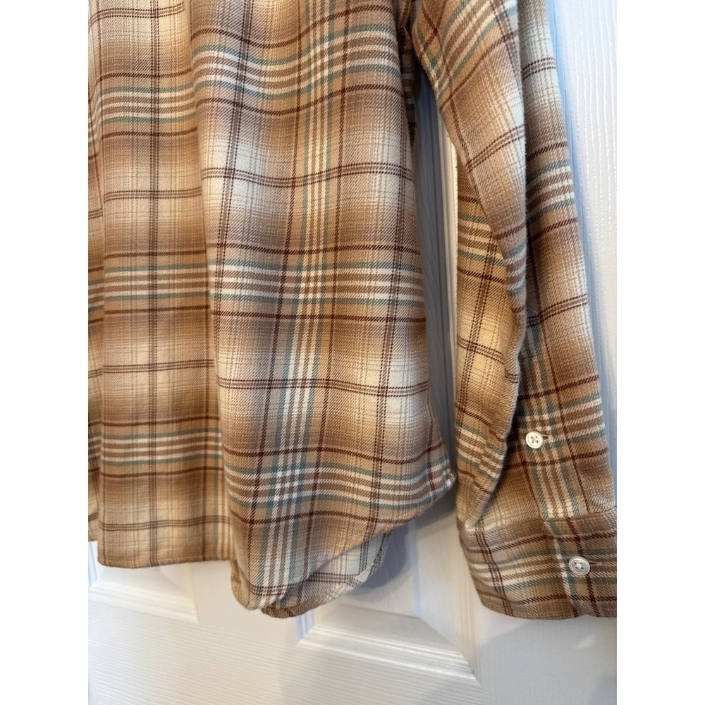 Ralph Lauren Mens Large Tan Brown Plaid Cotton Button Down Shirt Pony Logo - Picture 16 of 16